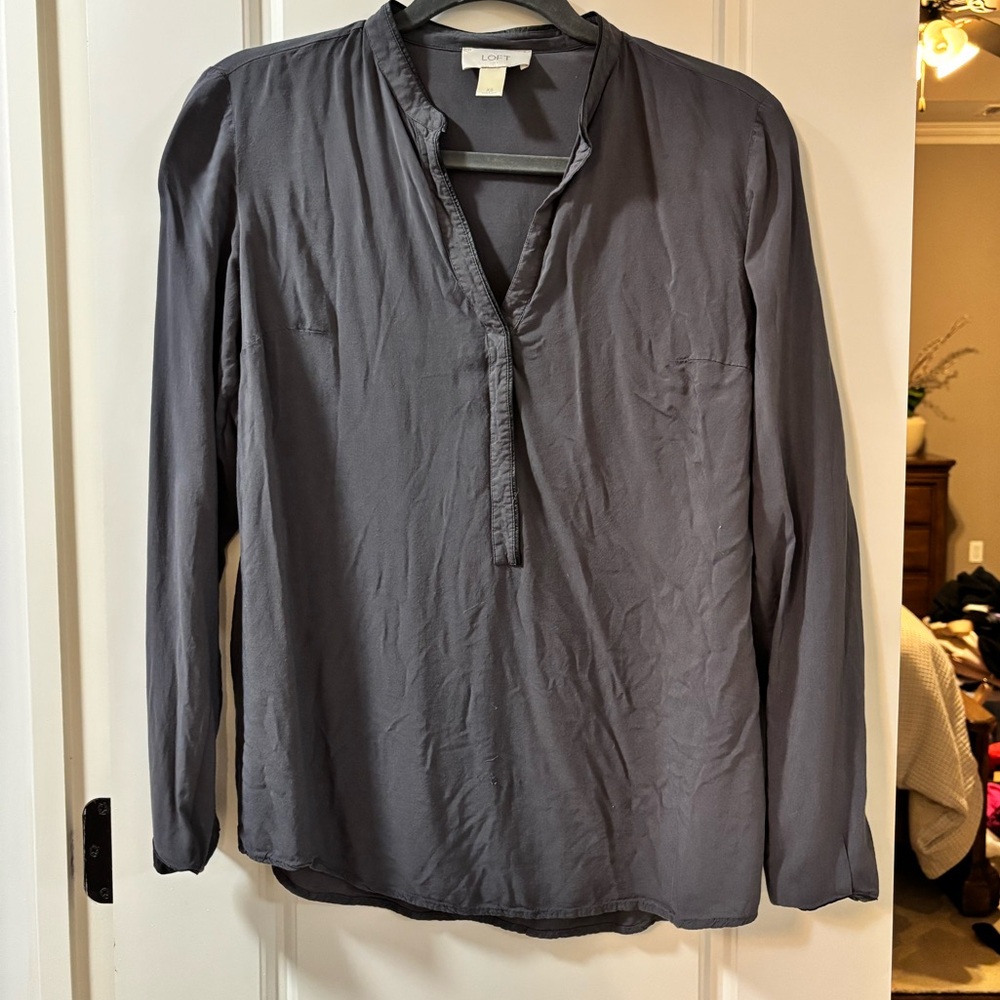 LOFT Charcoal Gray Women's Blouse